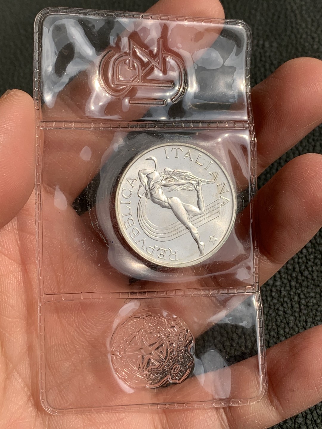 《竞宝斋》第140场-周日，周一，周四 3拍 (全场包邮) 意大利 1987年 世界田径比赛纪念 500里拉银币 原封装