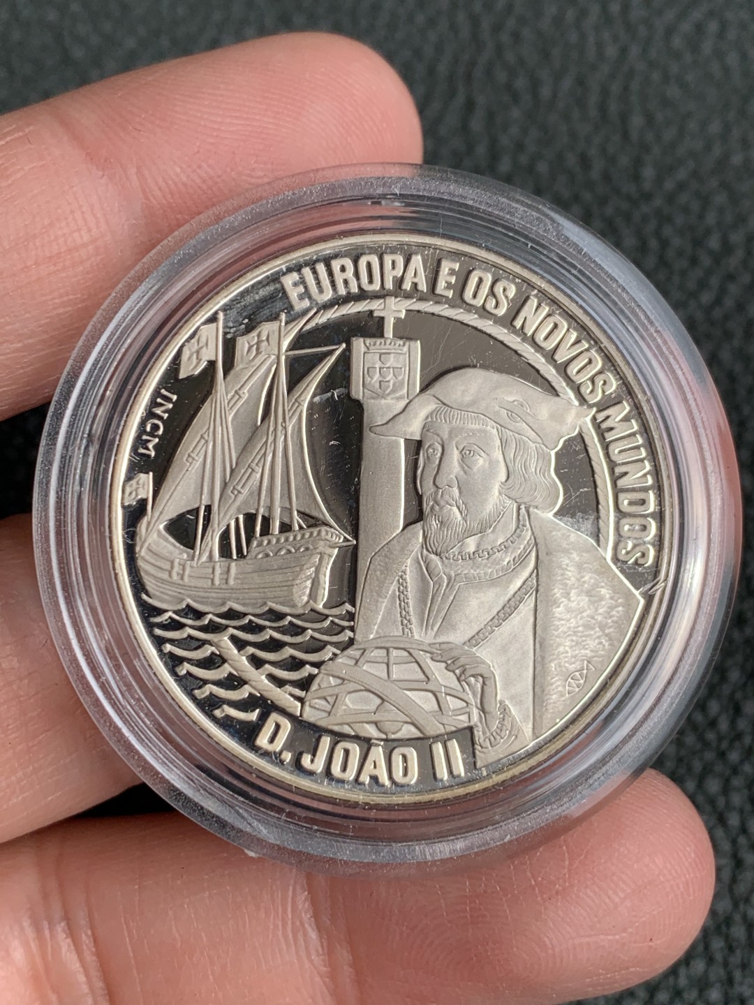 《竞宝斋》第140场-周日，周一，周四 3拍 (全场包邮) 葡萄牙1992年 20ECU精制大银币 大航海系列 28克