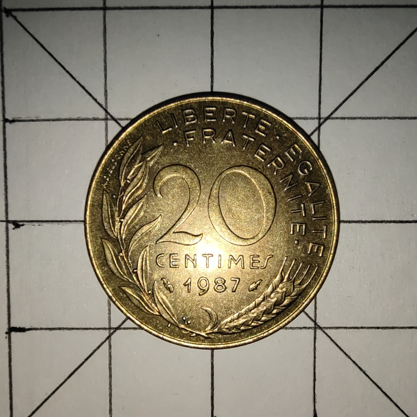 世界硬币第13期(满20包邮，可多场累计。捡漏，无押金，无佣金) 法国20生丁1987年