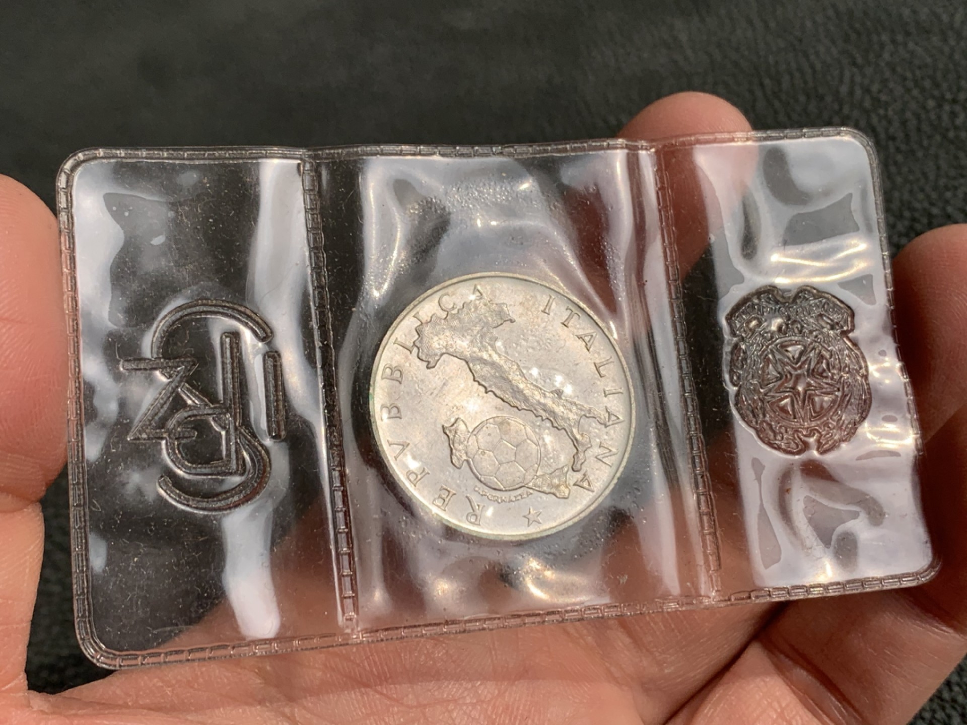 《竞宝斋》第140场-周日，周一，周四 3拍 (全场包邮) 意大利 1986年 世界杯纪念 500里拉银币 原封装