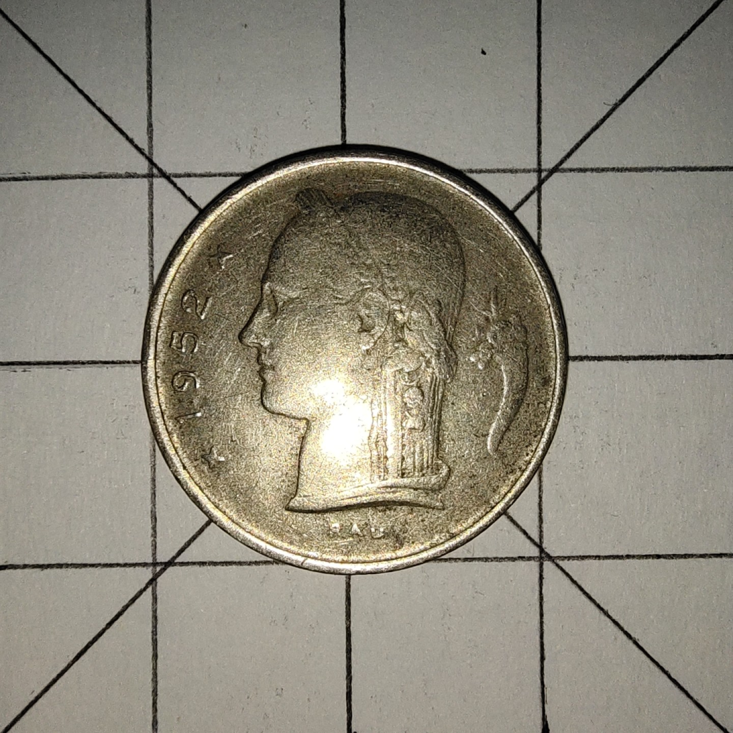 世界硬币第13期(满20包邮，可多场累计。捡漏，无押金，无佣金) 比利时1法郎1952年