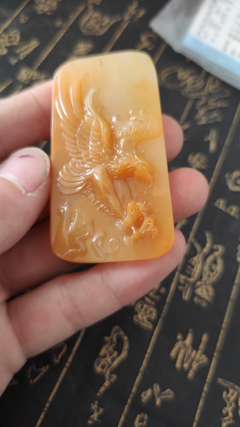 精雕黄龙玉鹰牌人生赢家抓住机遇尺寸63/36左右实物拍摄喜欢直接下单