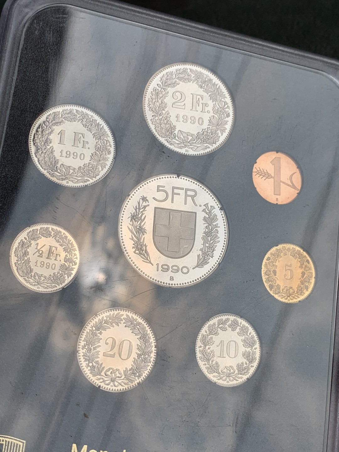 《竞宝斋》第140场-周日，周一，周四 3拍 (全场包邮) 瑞士1990年 八枚套不同面值 原厂封装精制PROOF 套币