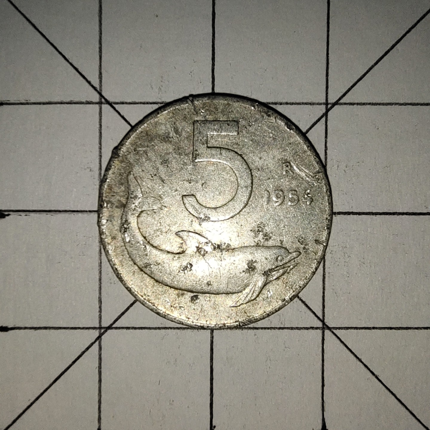 世界硬币第13期(满20包邮，可多场累计。捡漏，无押金，无佣金) 意大利5里拉1954年