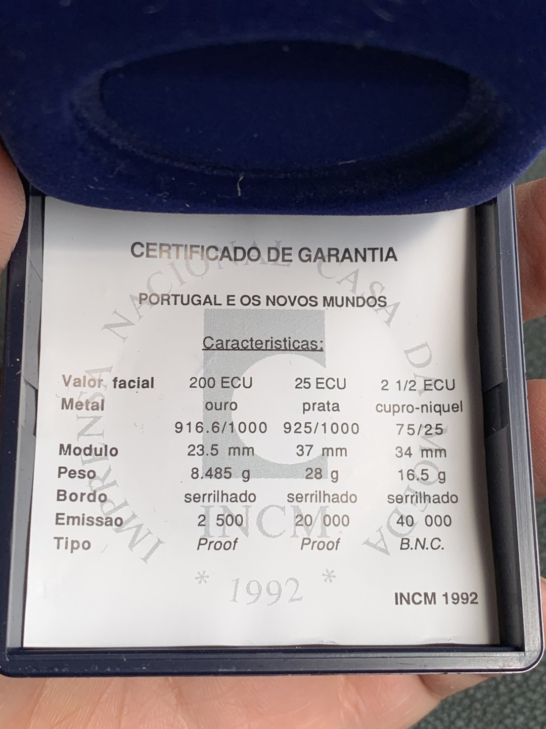 《竞宝斋》第140场-周日，周一，周四 3拍 (全场包邮) 葡萄牙1992年 20ECU精制大银币 大航海系列 28克