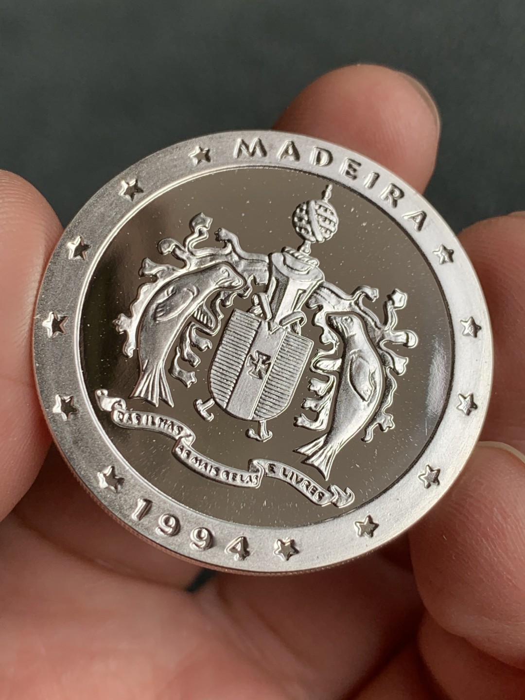 《竞宝斋》第140场-周日，周一，周四 3拍 (全场包邮) 马德拉岛 1994年 美人日出图 21ECU精制银币 红盒子带证书