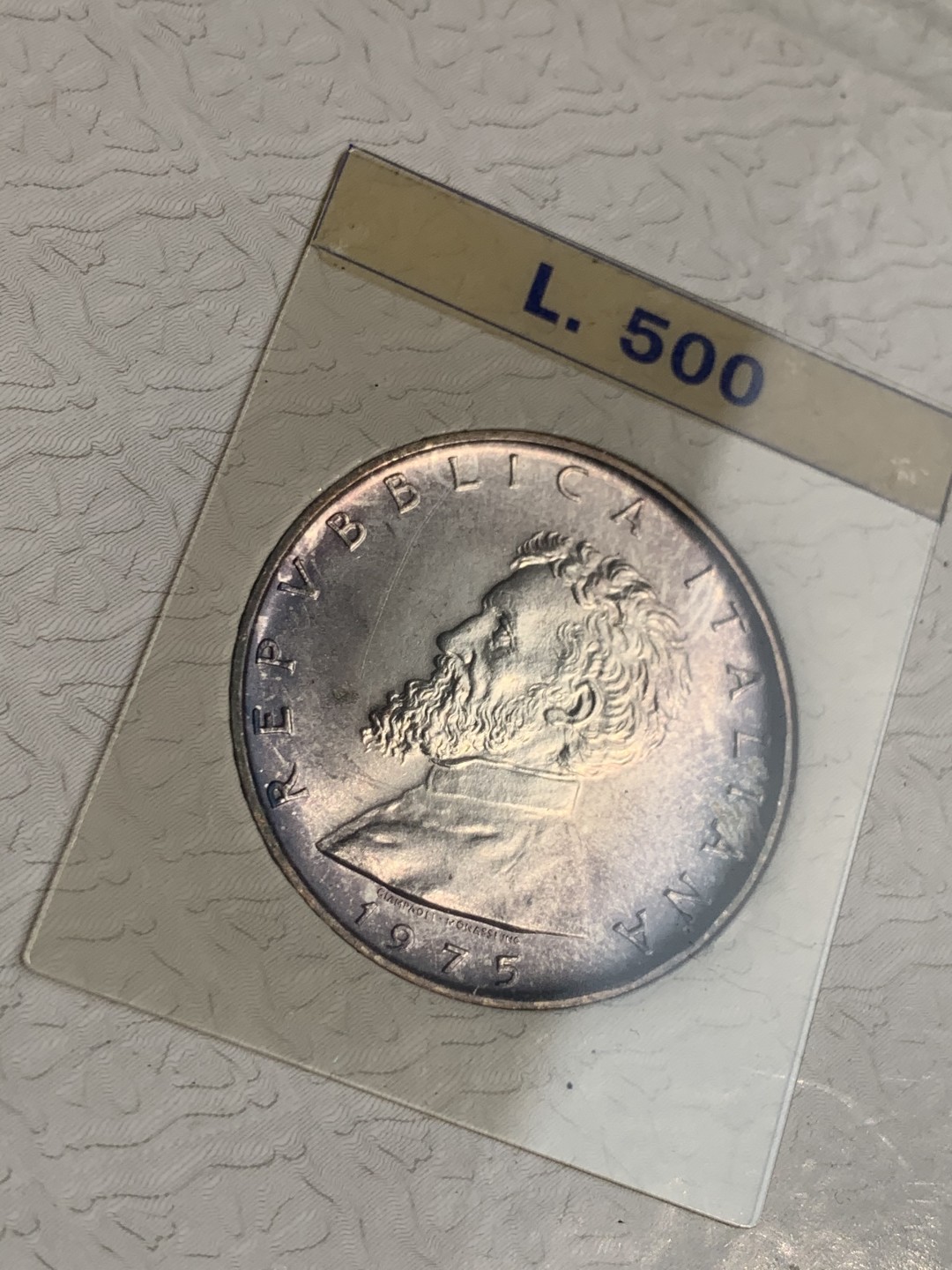 《竞宝斋》第140场-周日，周一，周四 3拍 (全场包邮) 梵蒂冈 1975年 500里拉纪念 好品带彩