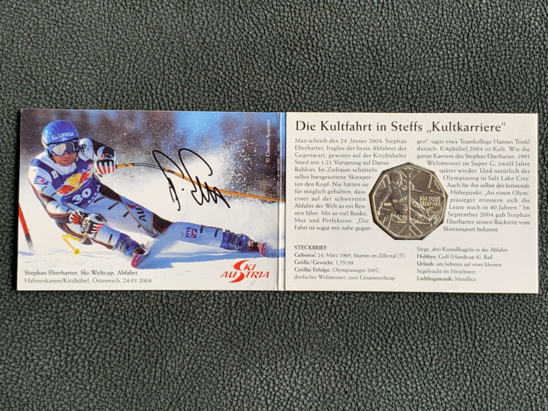 《竞宝斋》第140场-周日，周一，周四 3拍 (全场包邮) 奥地利 2005年 滑雪5欧元 九角型银币