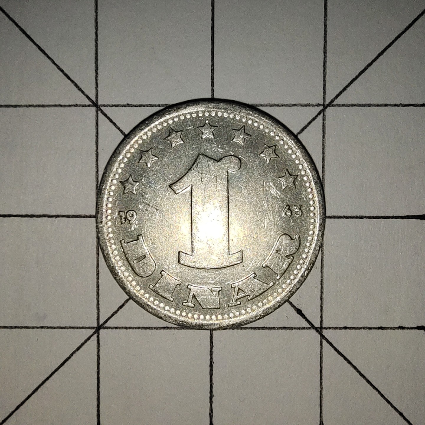 世界硬币第13期(满20包邮，可多场累计。捡漏，无押金，无佣金) 南斯拉夫1第纳尔1963年