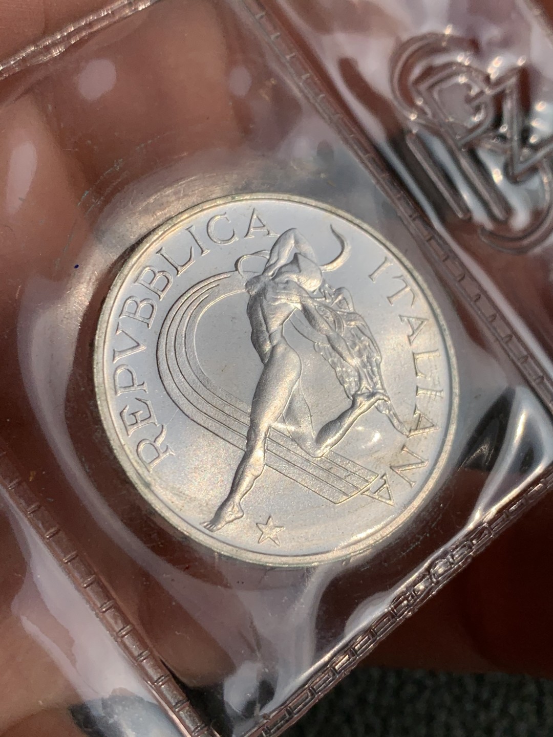 《竞宝斋》第140场-周日，周一，周四 3拍 (全场包邮) 意大利 1987年 世界田径比赛纪念 500里拉银币 原封装