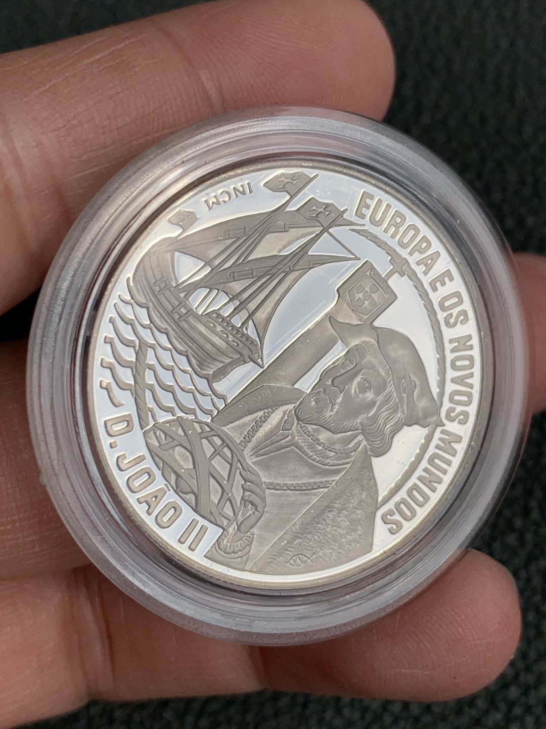 《竞宝斋》第140场-周日，周一，周四 3拍 (全场包邮) 葡萄牙1992年 20ECU精制大银币 大航海系列 28克