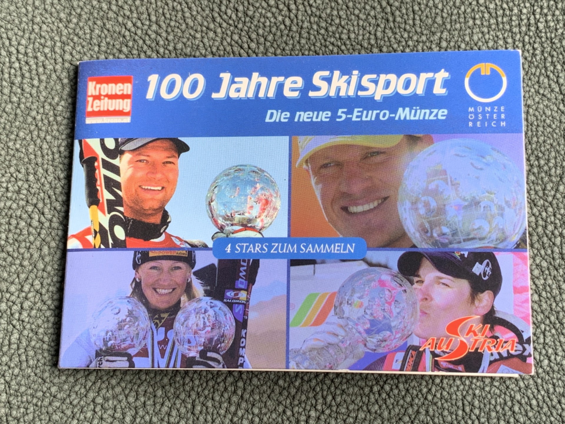 《竞宝斋》第140场-周日，周一，周四 3拍 (全场包邮) 奥地利 2005年 滑雪5欧元 九角型银币