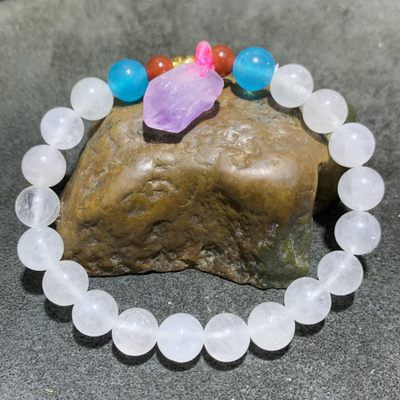放福利，阿富汗白玉紫水晶单圈手串一条， - 放福利，阿富汗白玉紫水晶单圈手串一条，