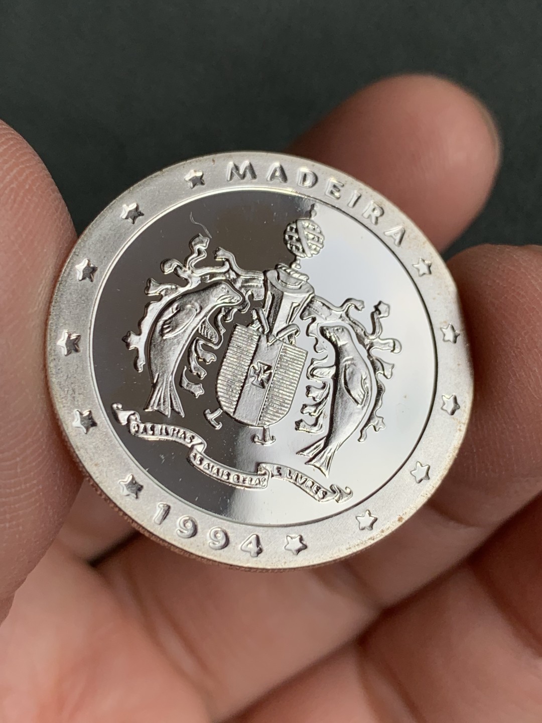 《竞宝斋》第140场-周日，周一，周四 3拍 (全场包邮) 马德拉岛 1994年 美人日出图 14ECU精制银币 红盒子带证书