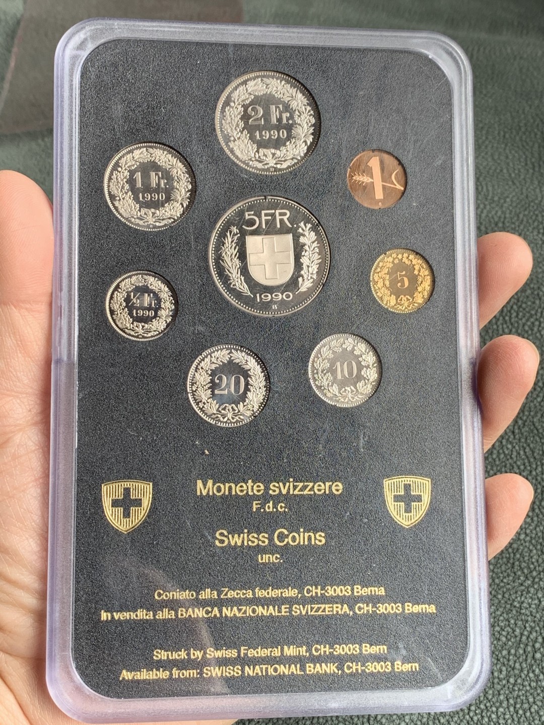《竞宝斋》第140场-周日，周一，周四 3拍 (全场包邮) 瑞士1990年 八枚套不同面值 原厂封装精制PROOF 套币