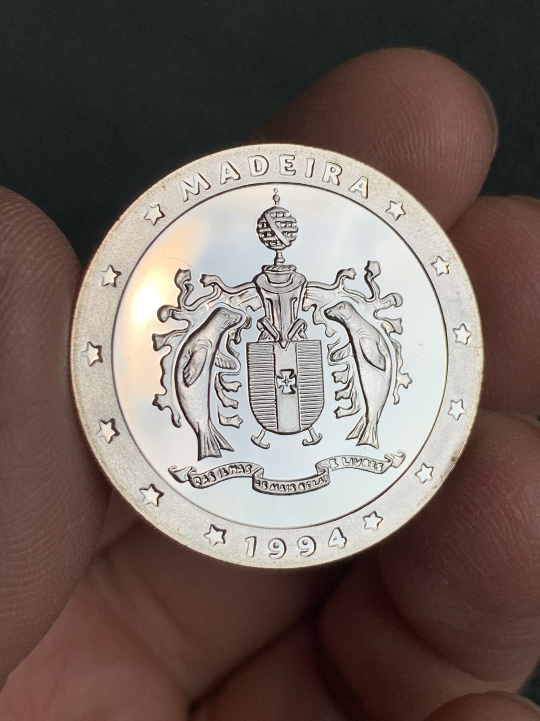 《竞宝斋》第140场-周日，周一，周四 3拍 (全场包邮) 马德拉岛 1994年 美人日出图 14ECU精制银币 红盒子带证书