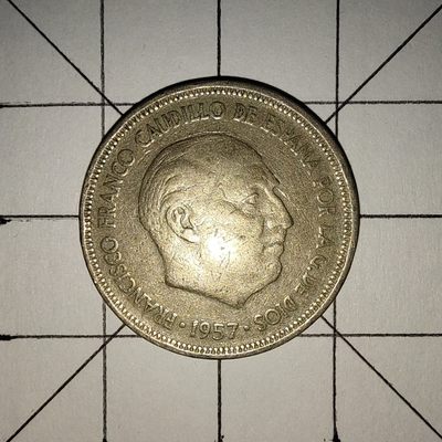 世界硬币第13期(满20包邮，可多场累计。捡漏，无押金，无佣金) - 西班牙5比塞塔1957年