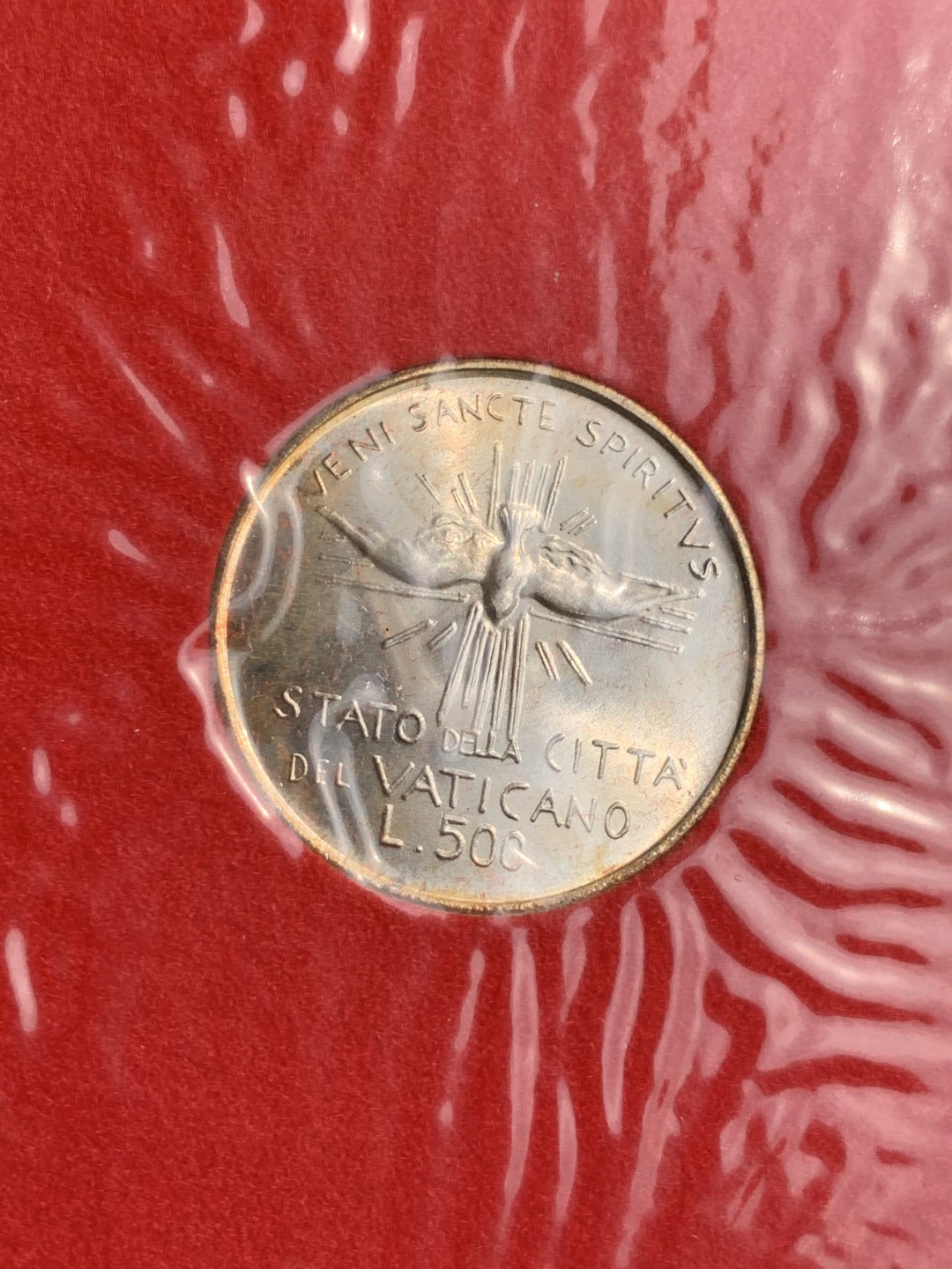 《竞宝斋》第140场-周日，周一，周四 3拍 (全场包邮) 梵蒂冈1978年九月 教皇缺位 500里拉银币 红本原装 少见