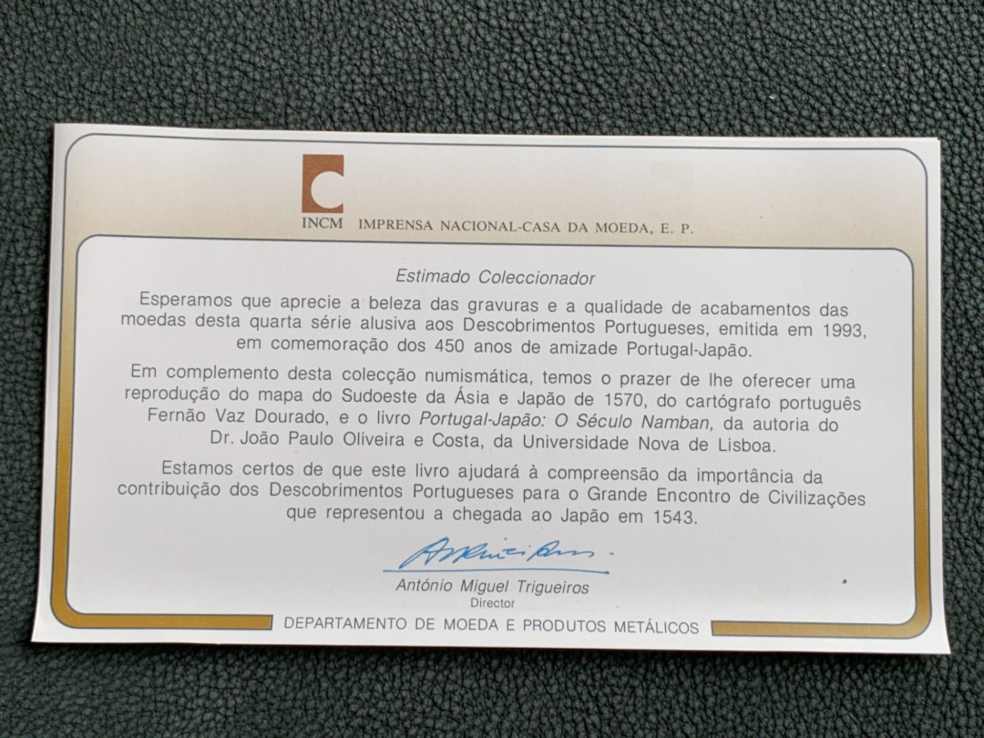 《竞宝斋》第140场-周日，周一，周四 3拍 (全场包邮) 葡萄牙1993年 葡日建交450周年纪念 200埃斯库多精制大银币四枚套 原盒证书