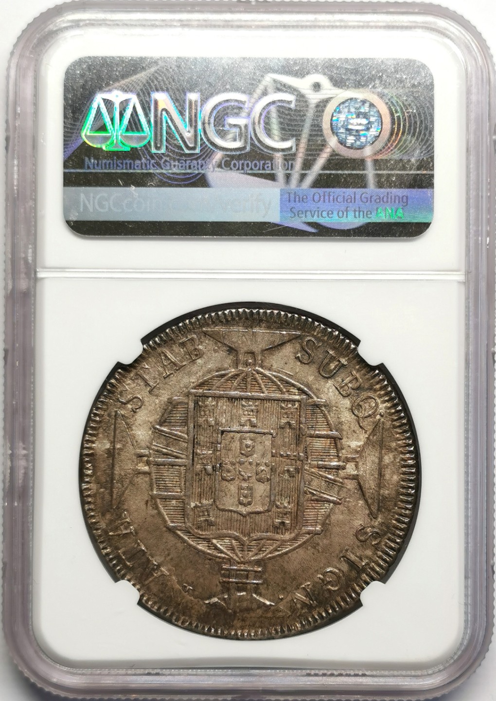 凡希社世界钱币微拍第二百三十期 荐！1820葡属巴西佩德罗一世960R大银NGC-MS64原味顶级！