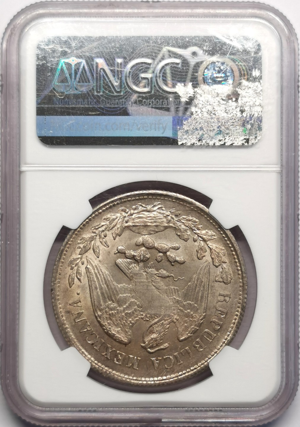 凡希社世界钱币微拍第二百三十期 1901ZS墨西哥直边鹰洋NGC-MS64黄光淡彩！