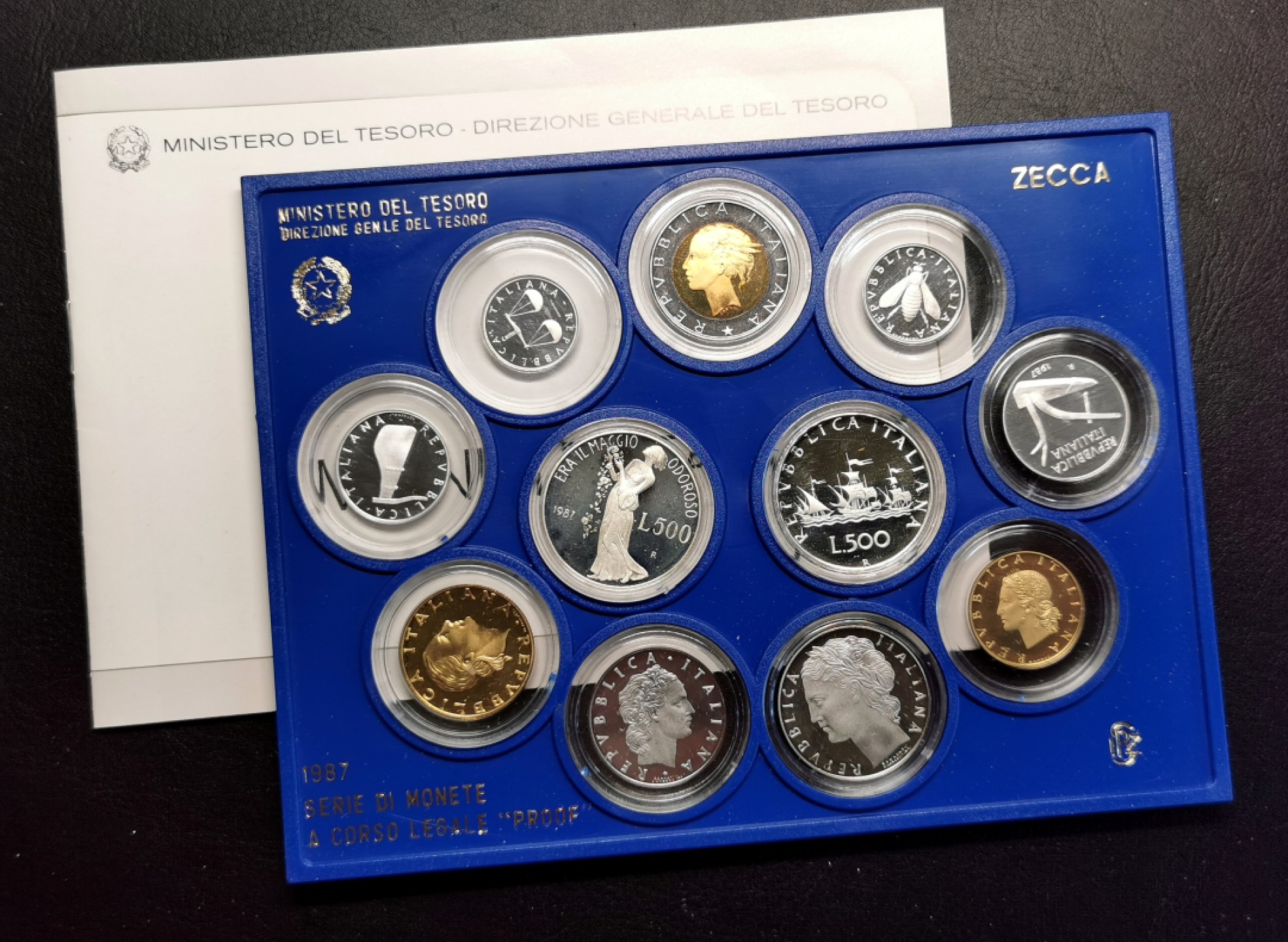 凡希社世界钱币微拍第二百三十期 1987意大利精铸PS原厂包装盒证