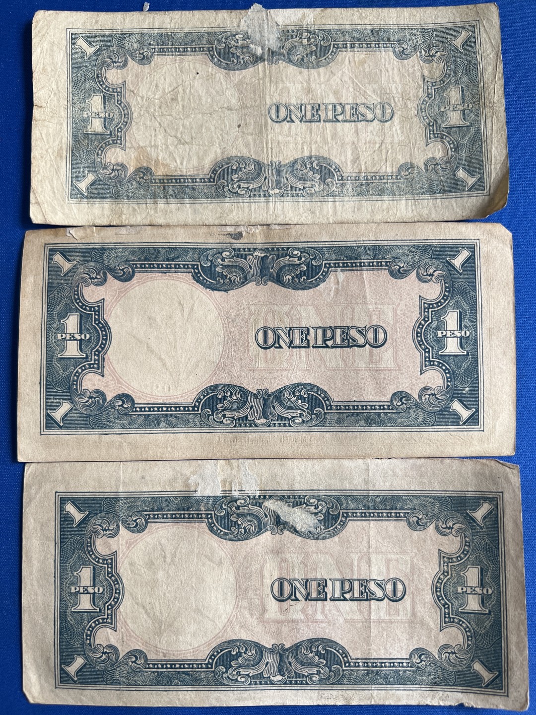 泡泡堂微拍第七十七幕纸币捡漏可累计专场👿👿，零佣金，零押金，累计满二十元包邮，接受代拍业务 日本侵占菲律宾军票改造券1比索3张