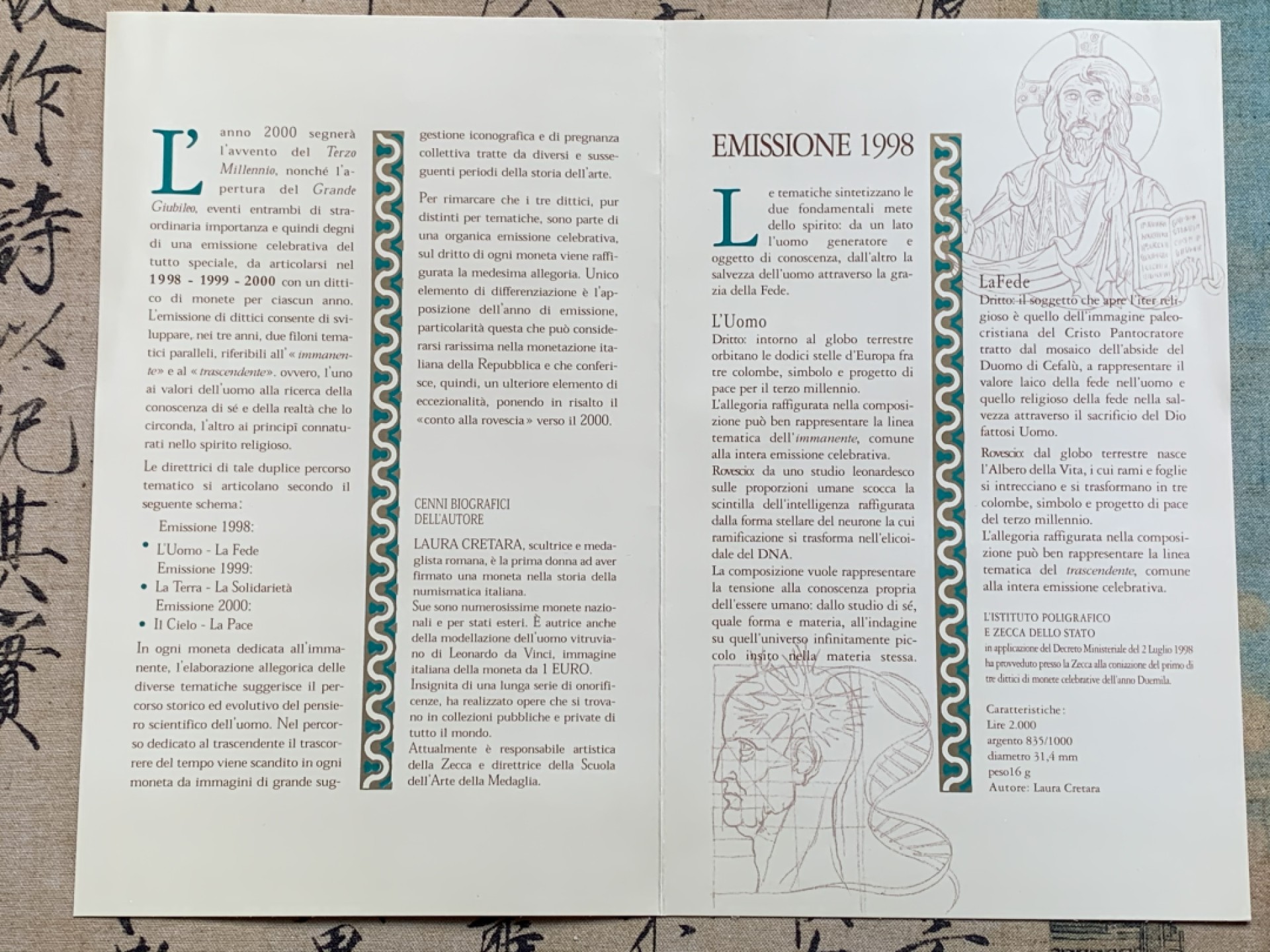 《竞宝斋》第140场-周日，周一，周四 3拍 (全场包邮) 原盒证书 意大利1998-2000年 千禧年六枚装 2000/5000/10000里拉 银币 完美品