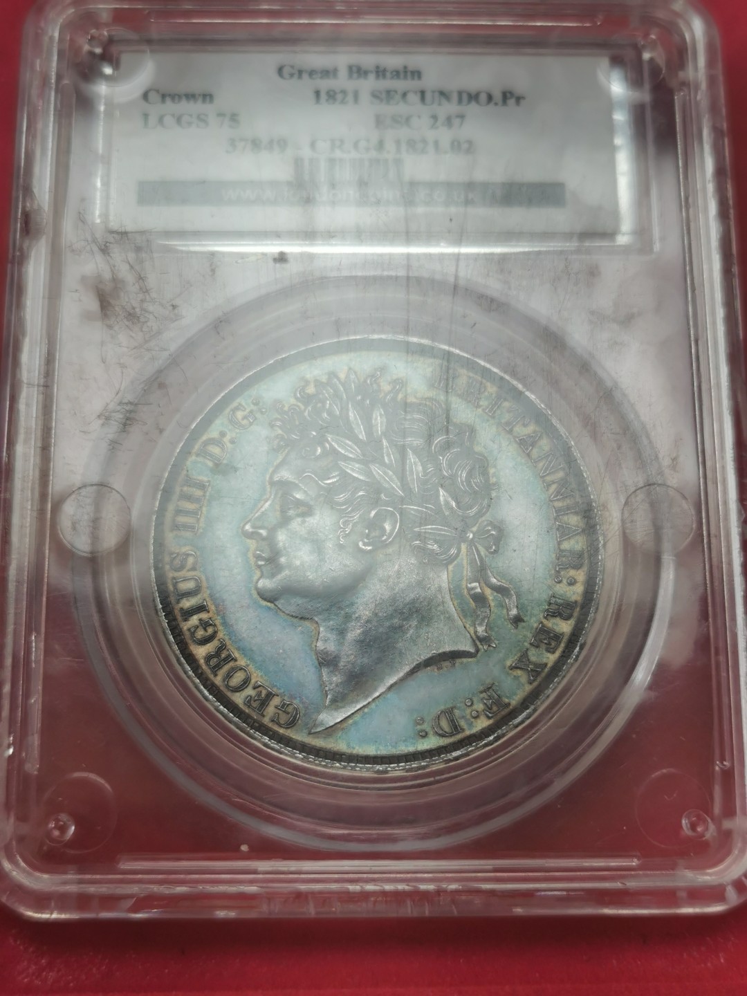 凡希社世界钱币微拍第二百三十期 荐！1821英国乔四马剑精铸CGS-78黑彩！