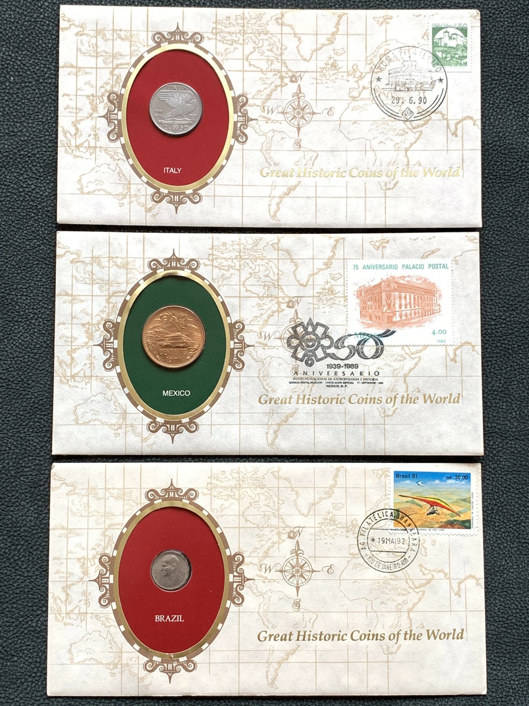 《竞宝斋》第140场-周日，周一，周四 3拍 (全场包邮) 邮币封 一组3枚 （4）