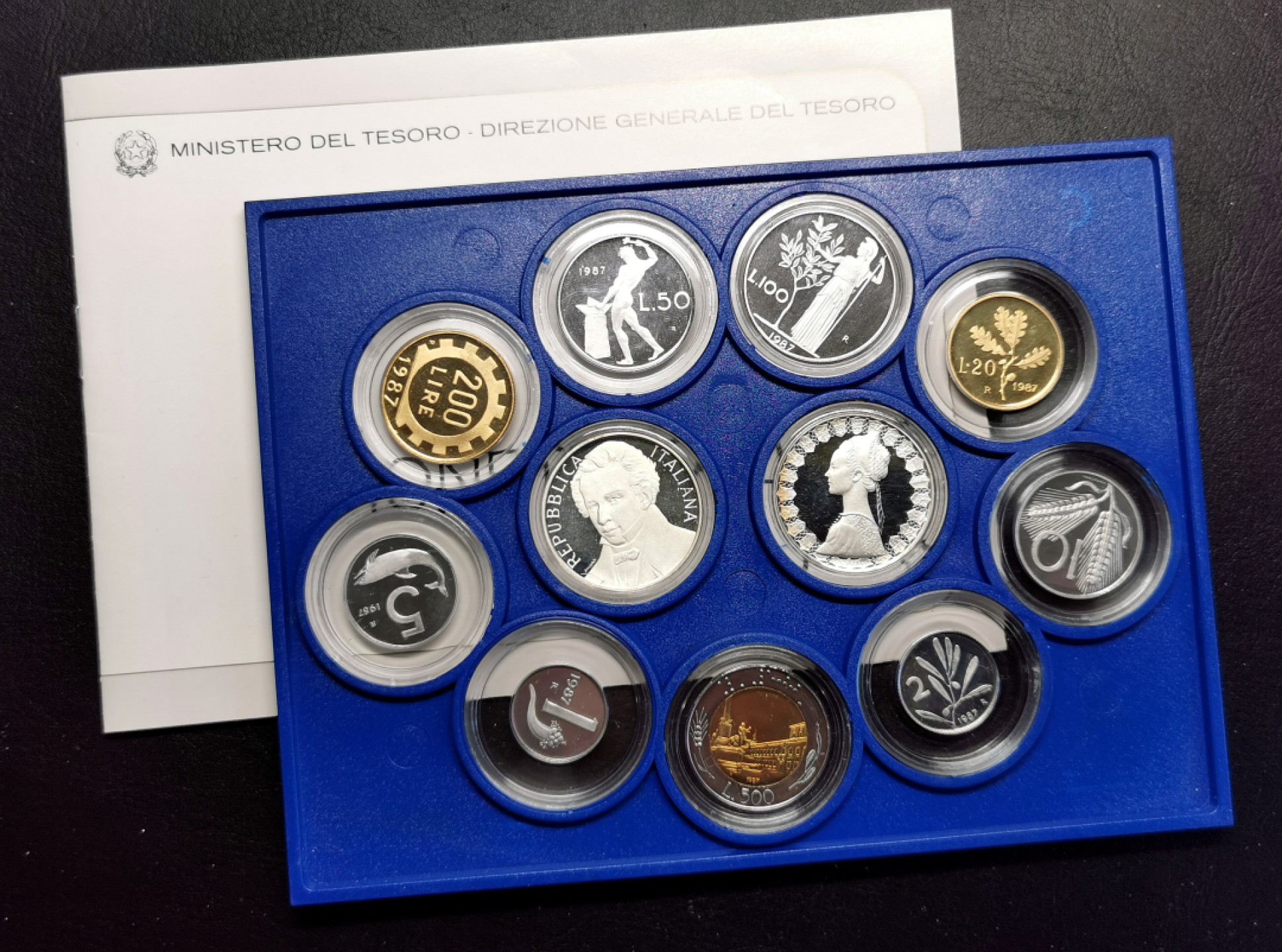 凡希社世界钱币微拍第二百三十期 1987意大利精铸PS原厂包装盒证