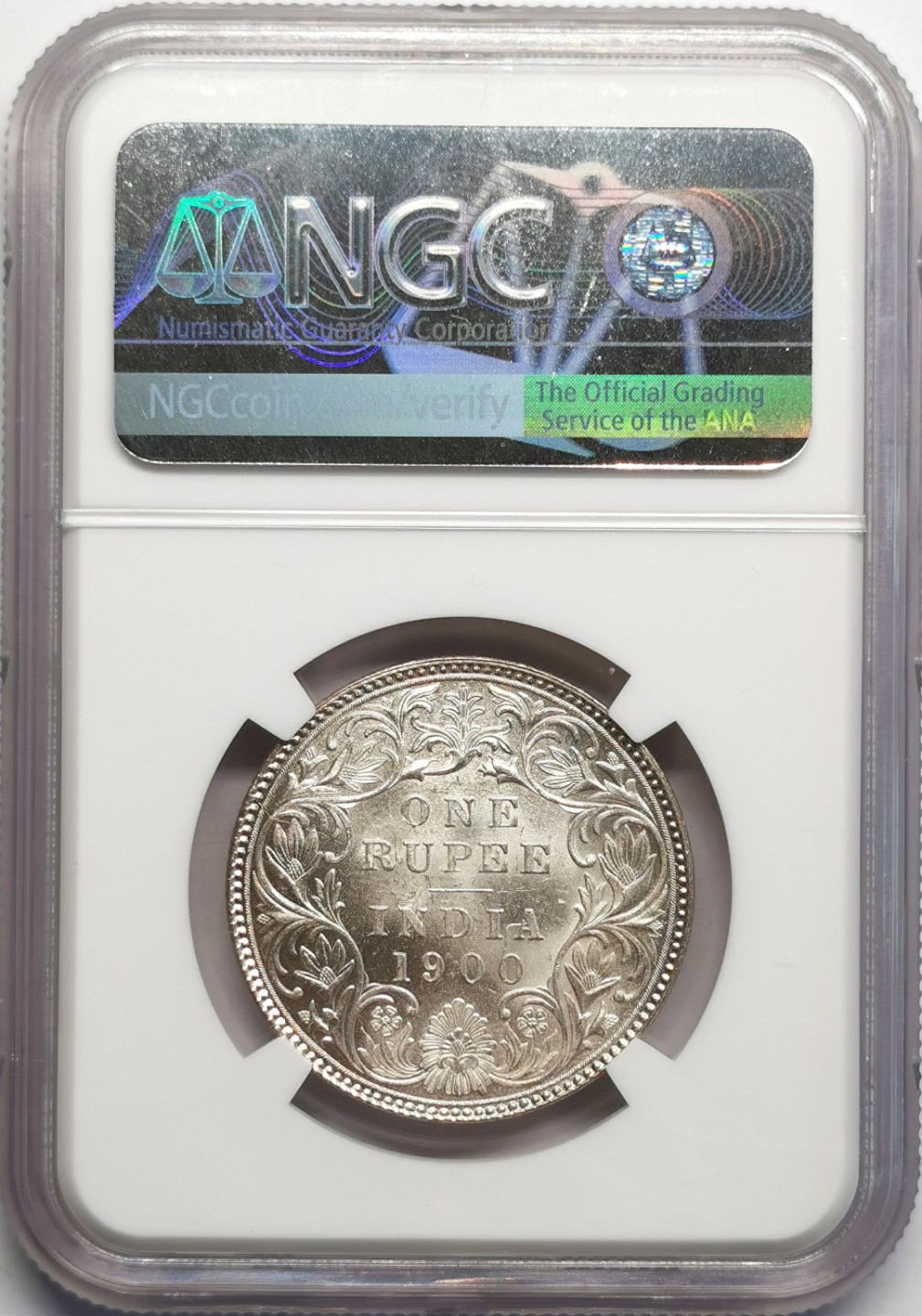 凡希社世界钱币微拍第二百三十期 1900B英属印度小维卢比NGC-MS63