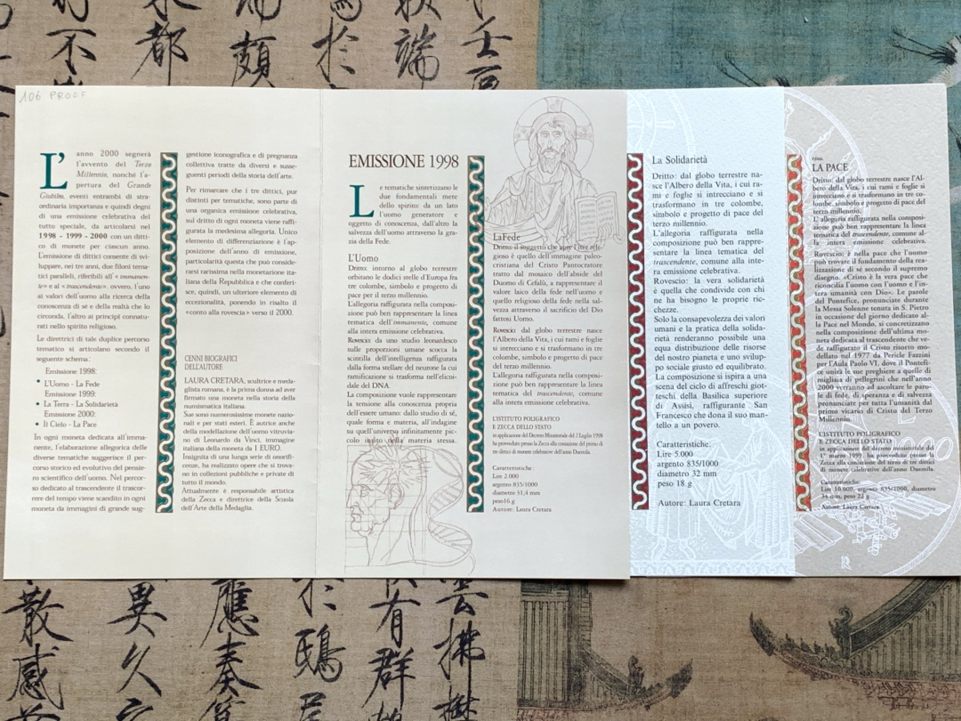 《竞宝斋》第140场-周日，周一，周四 3拍 (全场包邮) 精制版 原盒证书 意大利1998-2000年 千禧年六枚装 2000/5000/10000里拉 银币 完美品