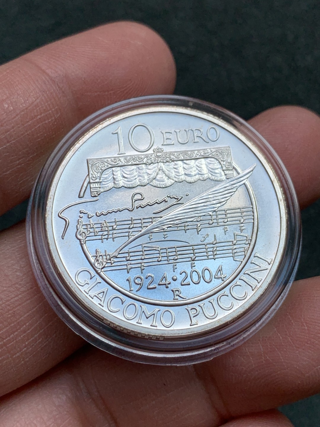 《竞宝斋》第140场-周日，周一，周四 3拍 (全场包邮) 意大利 2004年 克劳斯获奖币《蝴蝶夫人》普制一对 925银18克+22克=40克