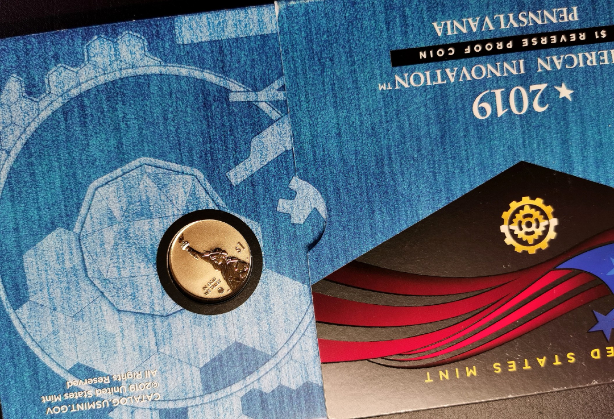 凡希社世界钱币微拍第二百三十期 2019美国发明革新纪念DOLLAR一对原封