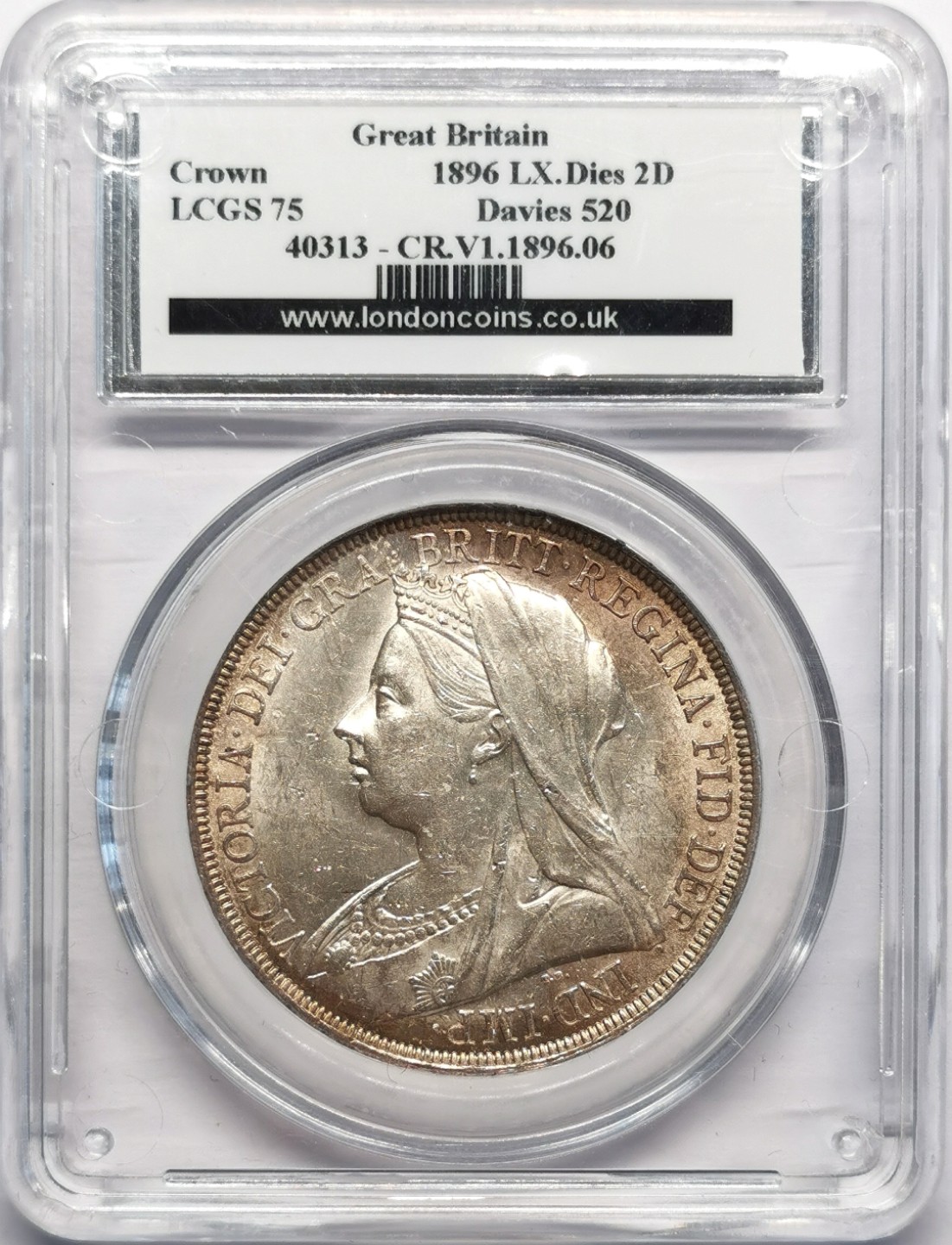 凡希社世界钱币微拍第二百三十期 1896英国老维批纱马剑CGS-75