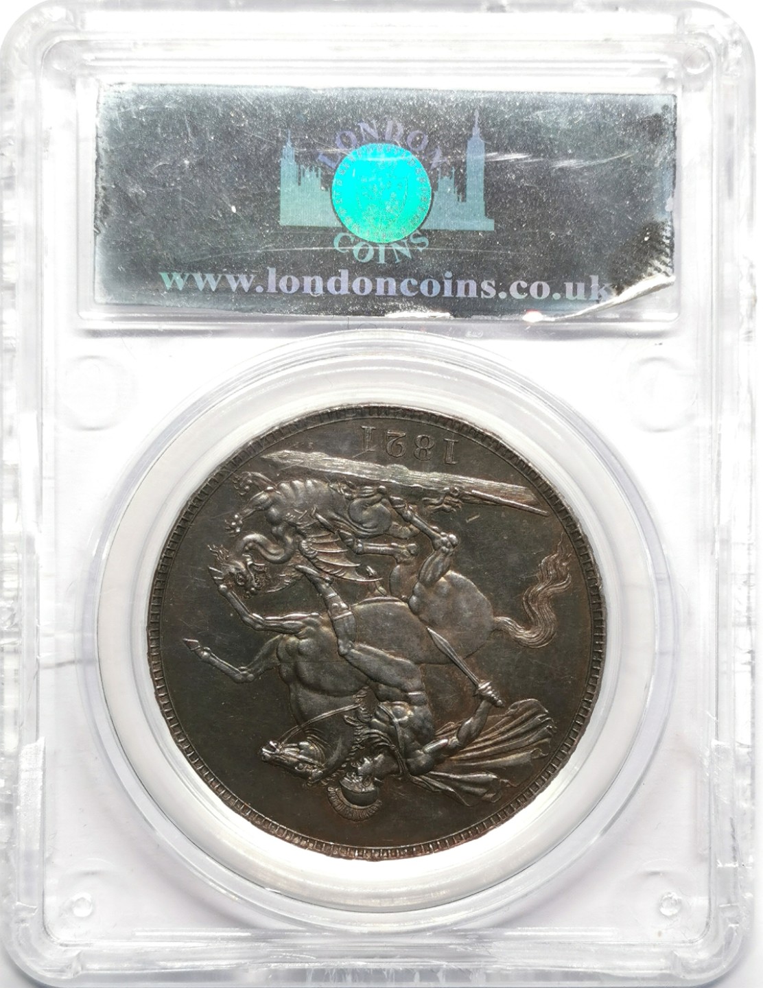 凡希社世界钱币微拍第二百三十期 荐！1821英国乔四马剑精铸CGS-78黑彩！