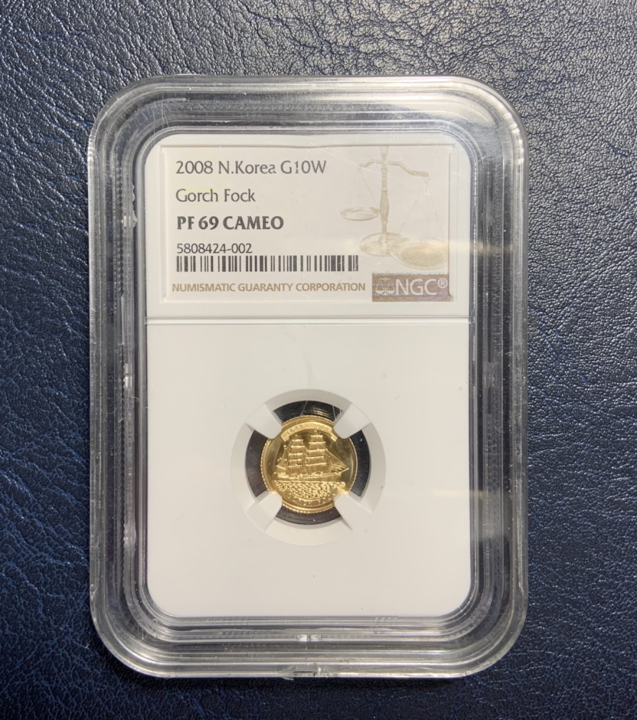 收藏联盟Quantum Auction 第237期拍卖 朝鲜2008年10元精致金币 NGC PF69 金重1g 纯度91.7% 