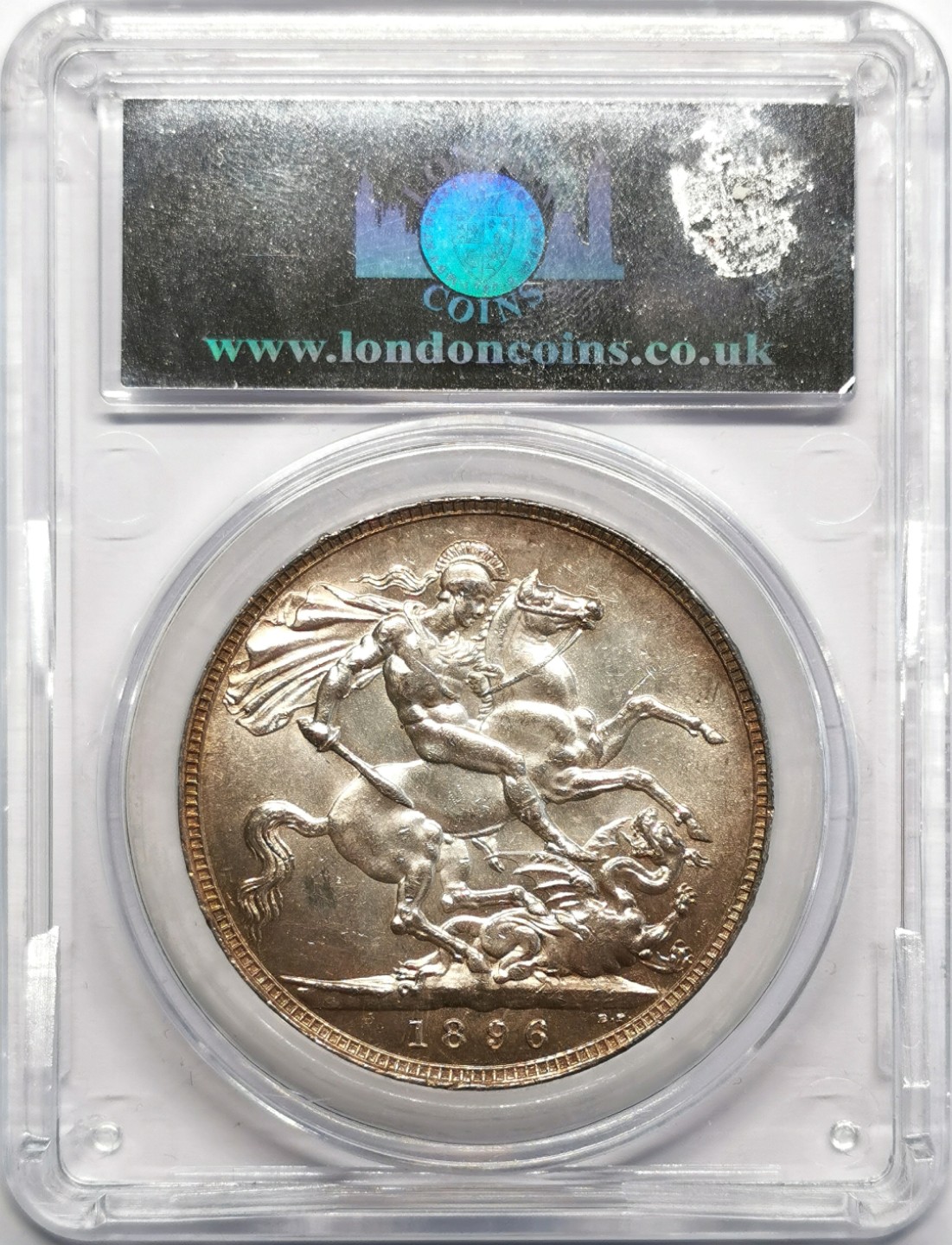 凡希社世界钱币微拍第二百三十期 1896英国老维批纱马剑CGS-75