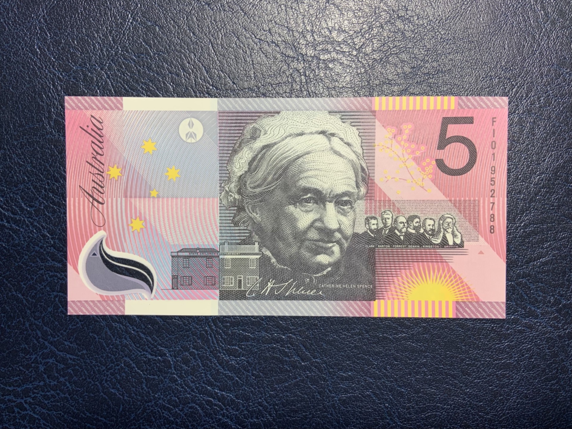 收藏联盟Quantum Auction 第237期拍卖 澳大利亚2001年5元联邦成立100周年纪念钞 品相全新UNC
