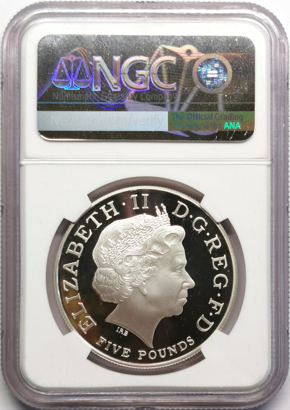 凡希社世界钱币微拍第二百三十期 2013英国佩特鲁奇马剑5镑银币NGC-PF68UC