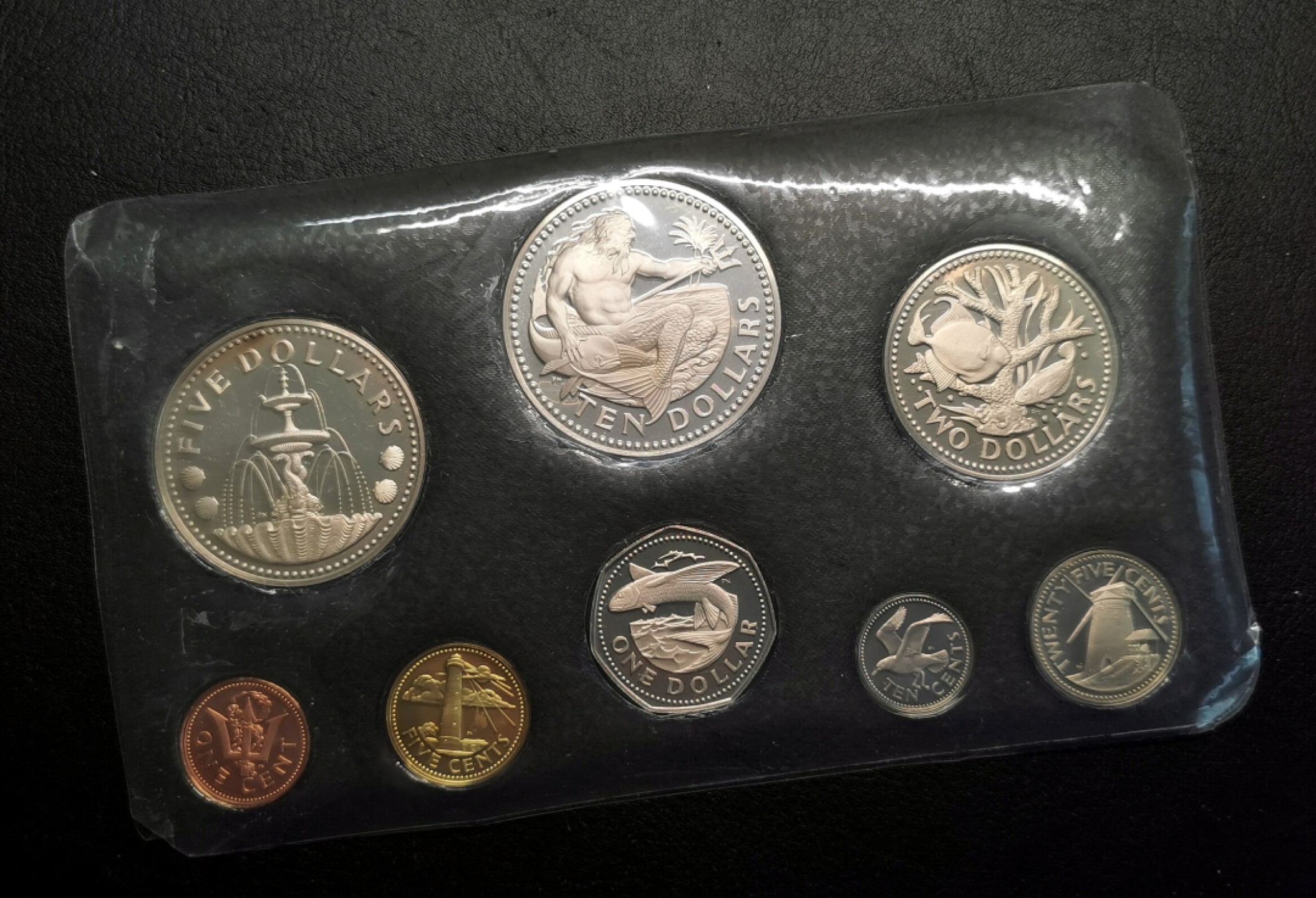 凡希社世界钱币微拍第二百三十期 1974巴巴多斯精铸PS塑封无盒证