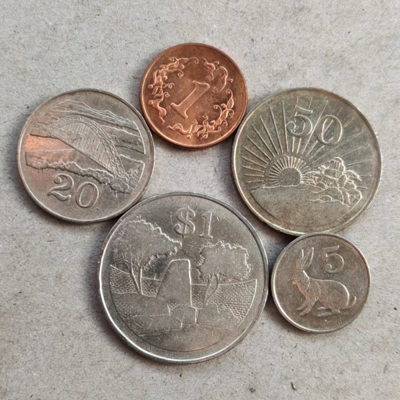 14★机器委托自动落锤★请提前出好价★满30快递包邮 津巴布韦5枚