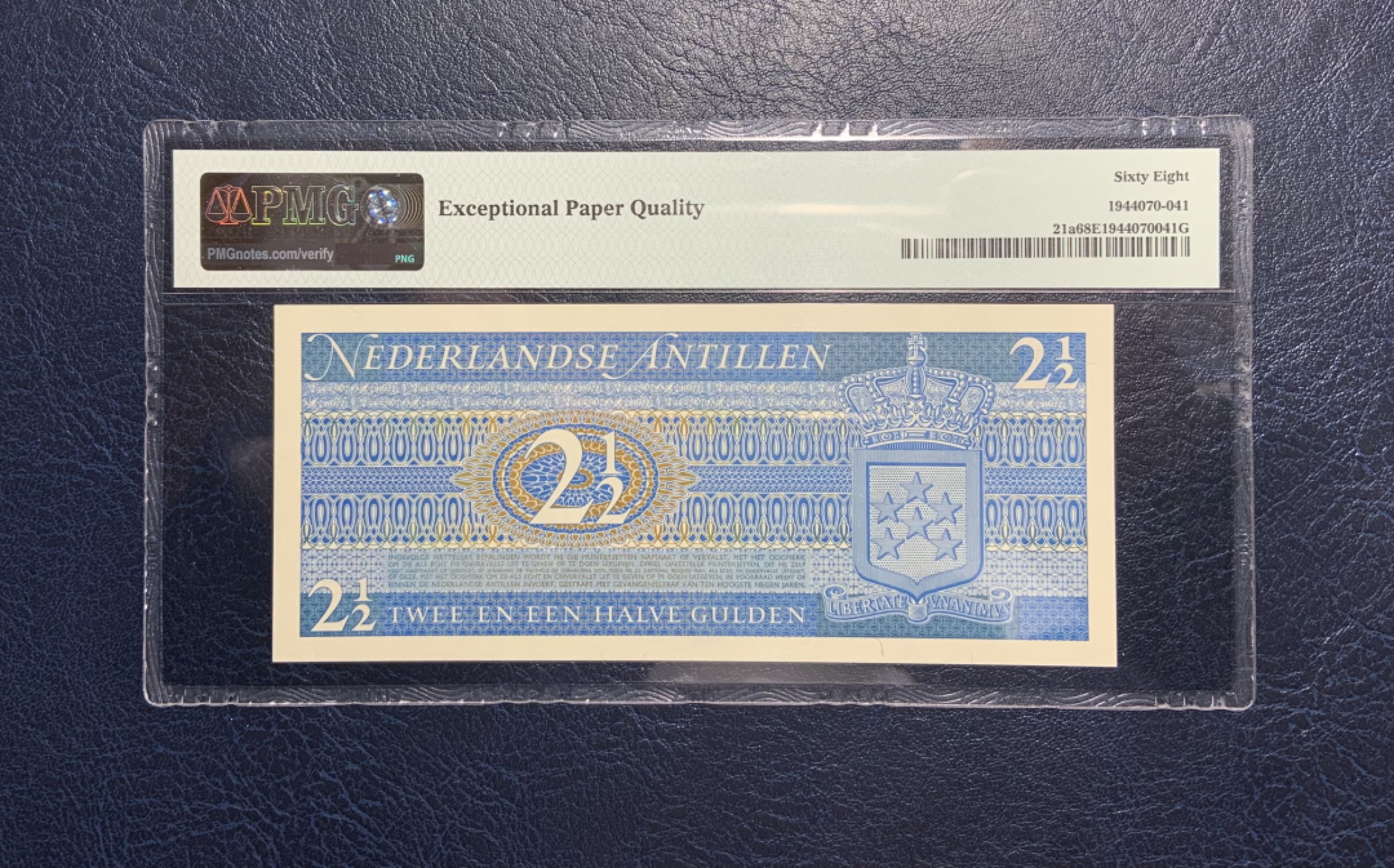 收藏联盟Quantum Auction 第237期拍卖 荷属安的列斯1970年2.5盾 PMG68 亚军分 