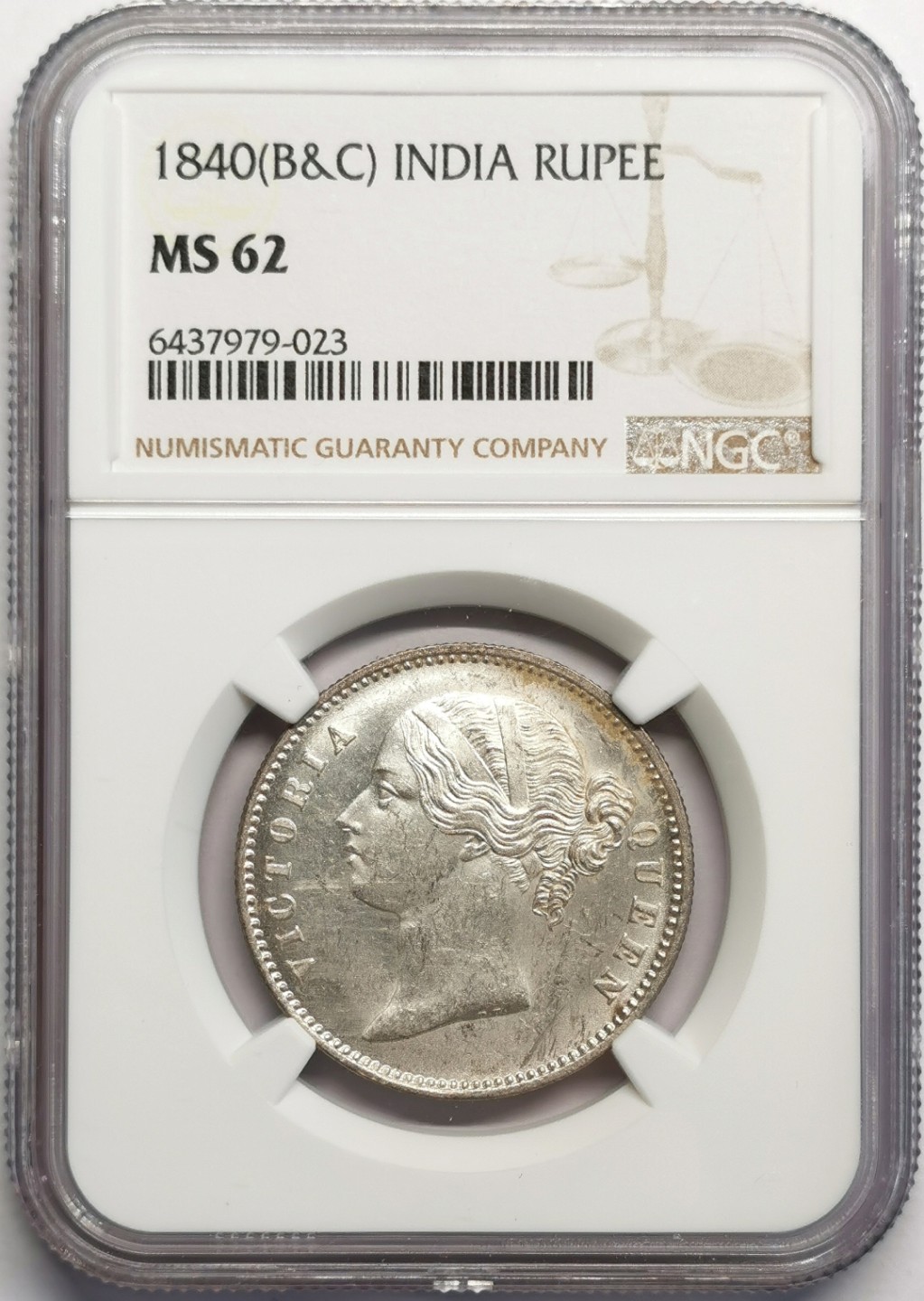 凡希社世界钱币微拍第二百三十期 1840东印度公司小维卢比NGC-MS62实物明显更好！