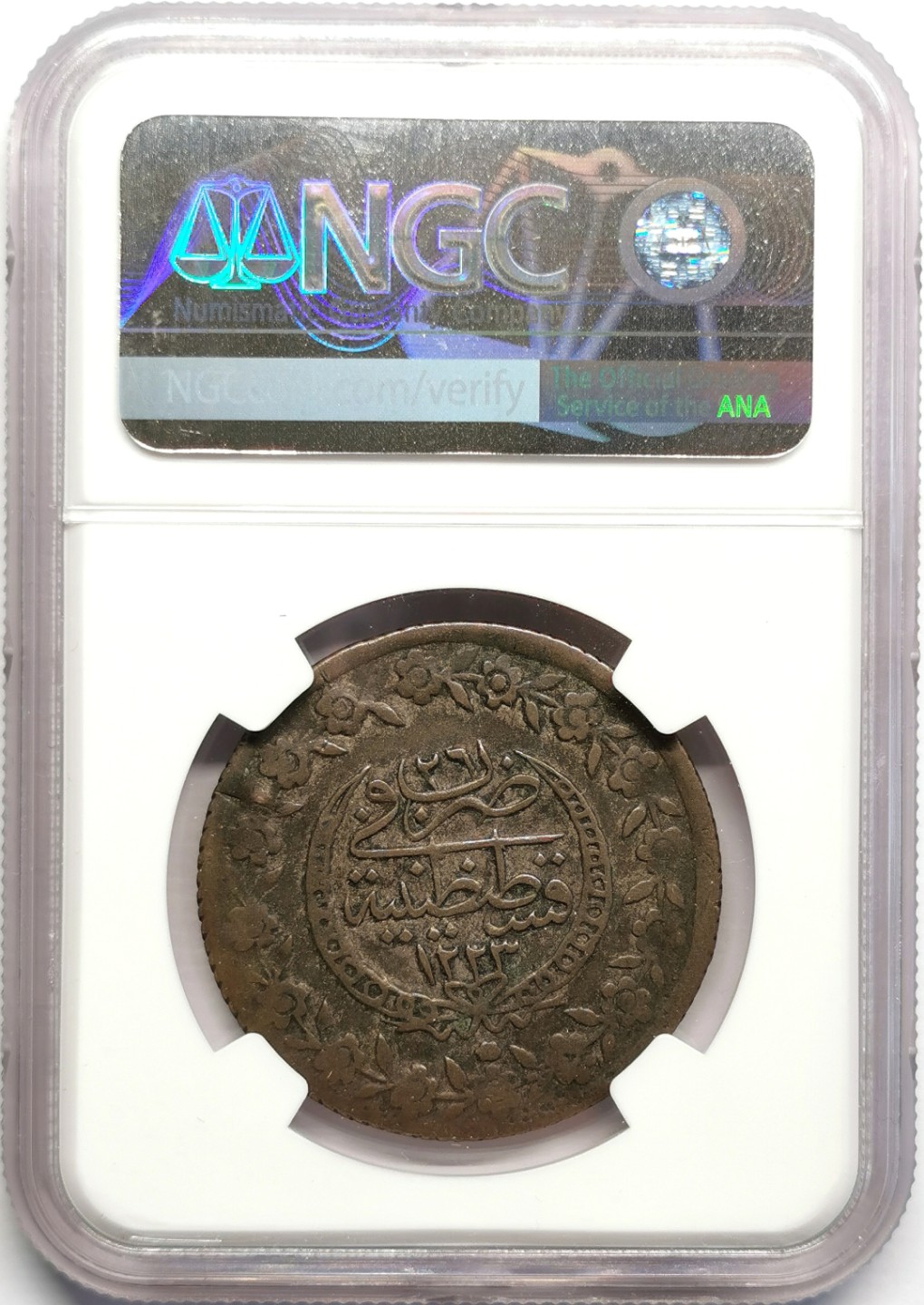 凡希社世界钱币微拍第二百三十期 AH1223//26土耳其100P低银币NGC-VF25