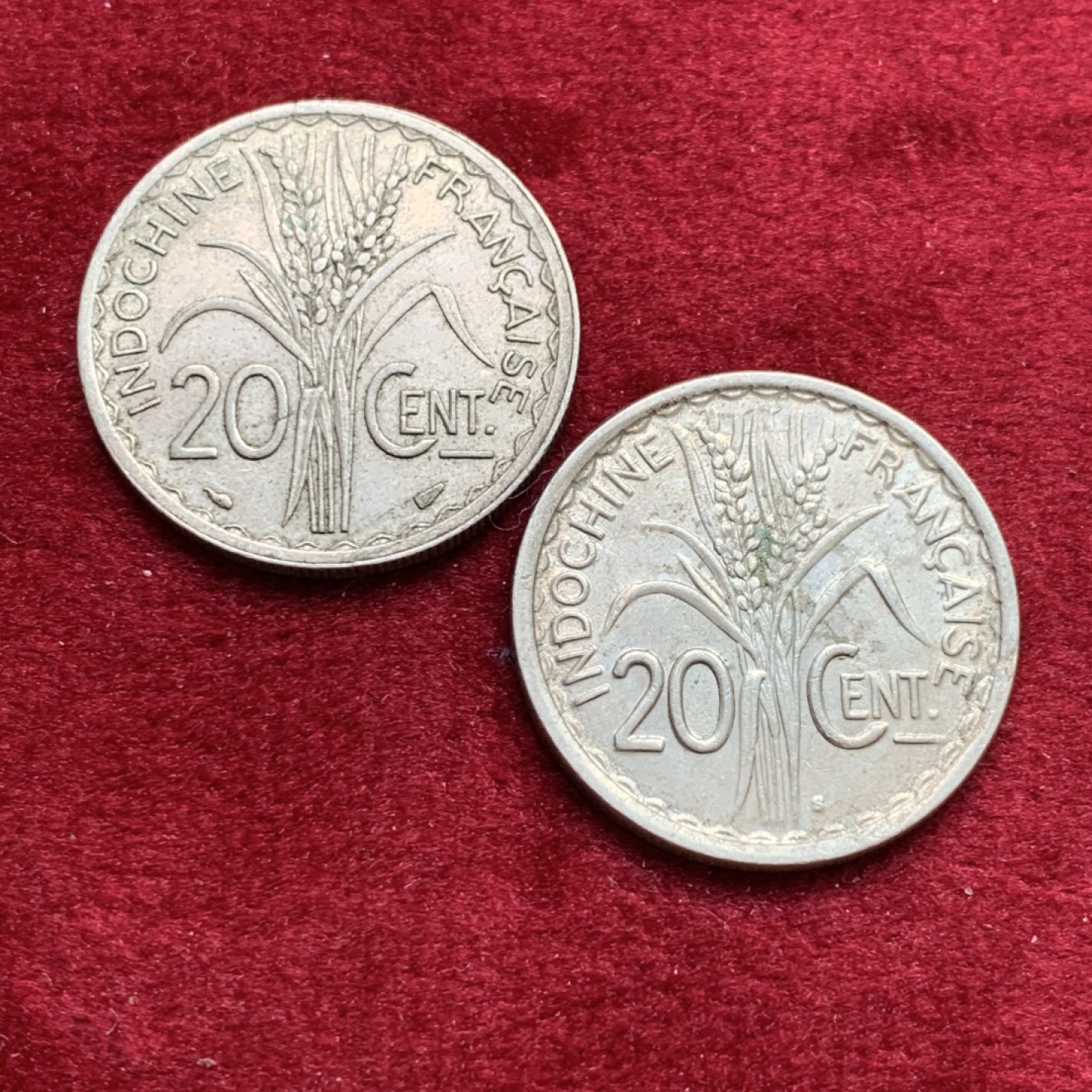 《竞宝斋》第140场-周日，周一，周四 3拍 (全场包邮) 法属印支20分镍币两种不同