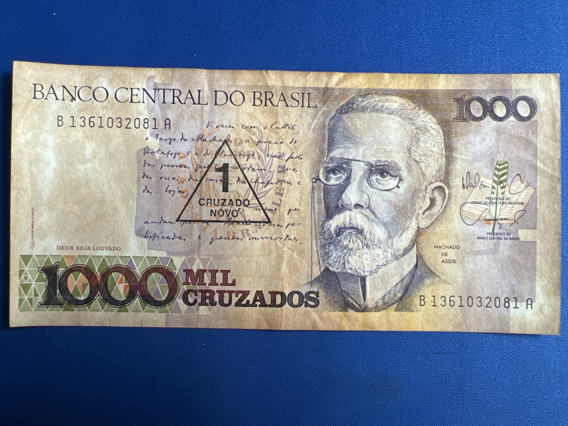 泡泡堂微拍第七十七幕纸币捡漏可累计专场👿👿，零佣金，零押金，累计满二十元包邮，接受代拍业务 巴西1000克鲁塞罗改值1克鲁塞罗