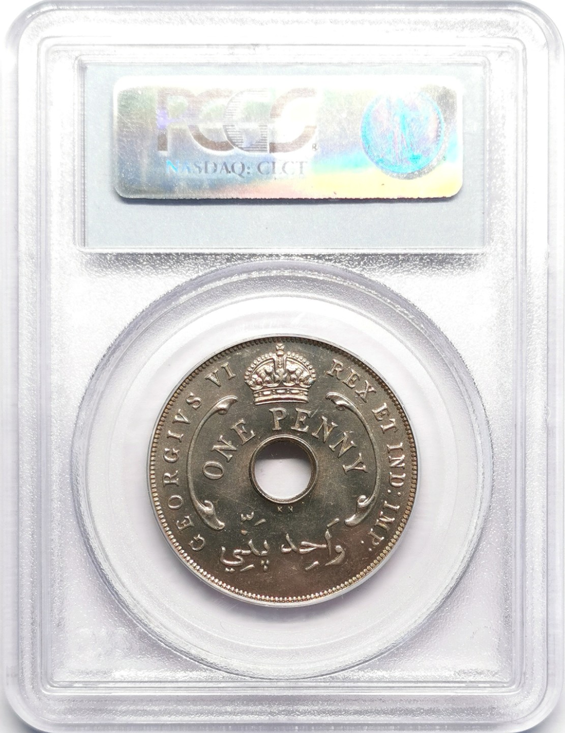 凡希社世界钱币微拍第二百三十期 1937KN英属西非中孔便士PCGS-SP64