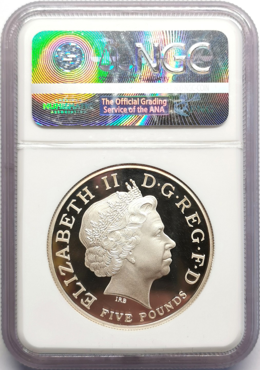 凡希社世界钱币微拍第二百三十期 2004英国纪念英法和约百年5镑加厚银币NGC-PF68UC